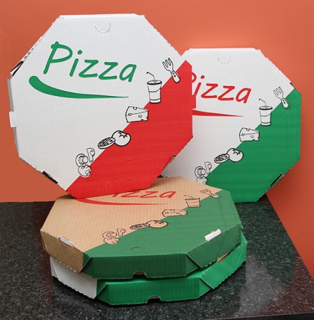 Novas caixas estampadas para pizza